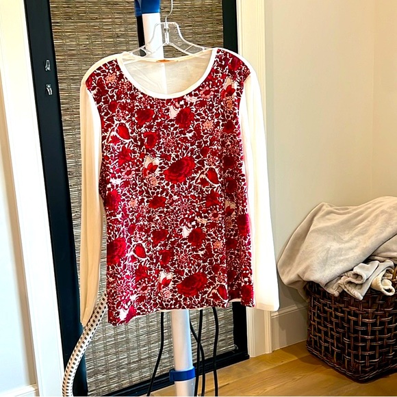 Tory Burch Mixed Media Top - Picture 1 of 7